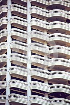 Closeup to some part of condo building in Bangkok, Thailand