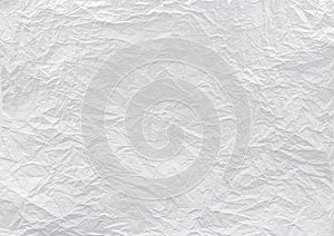 Closeup to white crumpled paper texture background,image