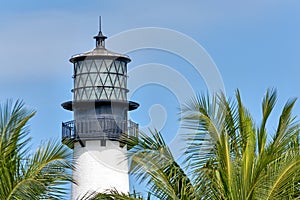 Closeup of top of lighthouse at Cape Florida