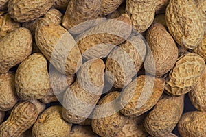 Peanuts in shell texture backgroundTop view , background , texture.