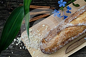 Freshly baked Traditional Italian Ciabatta bread