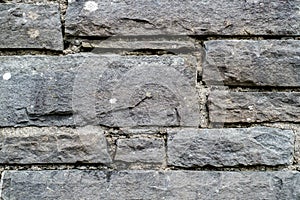 Closeup traditional limestone bricks wall