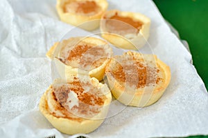 Closeup on traditional portuguese cakes