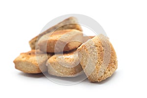 traditionals biscuits in shaped square on white background