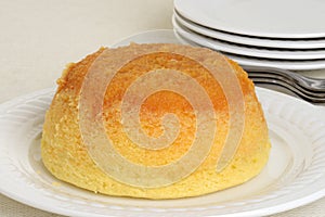 Closeup treacle pudding