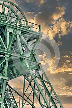 Closeup Of A Typical German Conveyor Tower Of The Old Mine - 