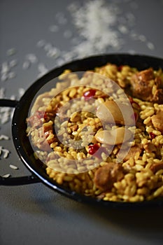 Typical spanish paella valenciana