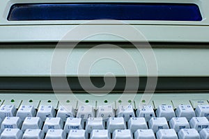 Closeup of typing machine
