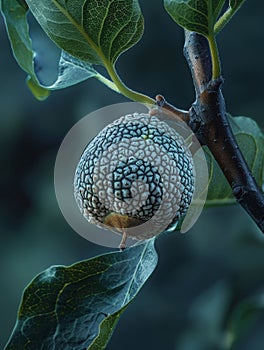 Closeup of a unique fruit or seed pod on a plant
