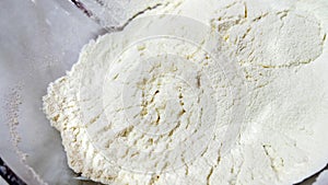 Closeup of unsifted self-raising flour.