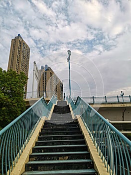 Closeup of urban overpass bridge