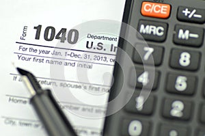 Closeup of us tax forms