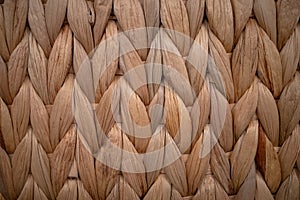 Closeup vertically of woven rattan interweave together photo