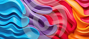 Closeup of vibrant swirl of purple, pink, magenta, and electric blue art paint
