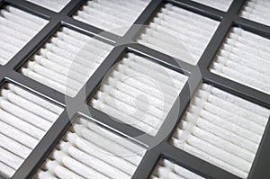 Closeup view on air filter. Filtration concept