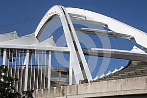 Closeup View of the Arch of the Moses Mabhida Stadium