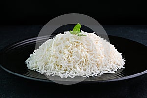 Closeup view of basmati white rice