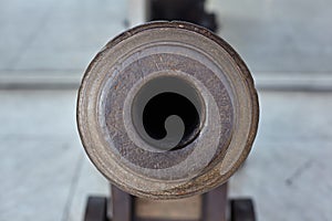 Closeup view of a cannon