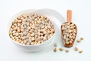 Closeup view of chickpeas