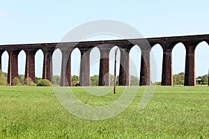 A closeup view of the clava nairn viaduct or the impressive 29 arches of the Culloden viaduct