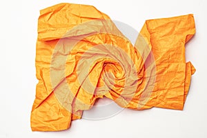 Closeup view of colored crumpled paper