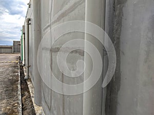 Closeup View of Concrete Walls with Cracks and a Weathered Texture