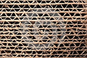 Closeup view of corrugated cardboard sheets
