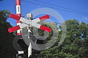 Closeup View of Dutch Train Crossing