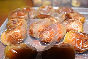 Closeup view of fresh dates