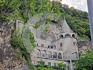 Closeup view of the GellÃ©rt Hill Cave Budapest Hungary