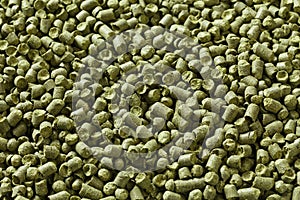 Closeup view of granule hop hopes. Ingredient for Industrial pro