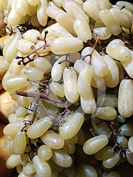 Closeup view of Grapes fruit kept well stocked for multipurpose use