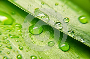 Closeup view of green leaf