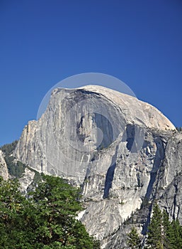 Closeup View of Half-Dome Peak in Yosemite photo