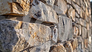 A closeup view of the impeccable mortar joints highlighting the meticulous work of the mason photo