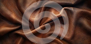 A closeup view of Liver artistry on a piece of brown leather