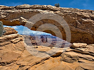 Closeup view of the Mesa Arch in Canyonlands National Park