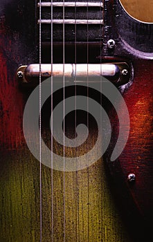 Old Colorful Electro Aoustic Guitar photo