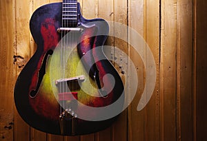 Old Colorful Electro Aoustic Guitar photo