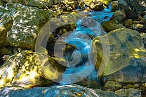 Closeup View on River in Mountain