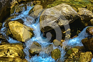 Closeup View on River in Mountain