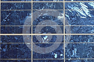 Closeup view of solar panel