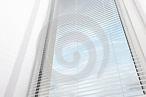 Closeup view of stylish horizontal window blinds