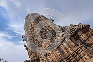 Closeup View of Suka Sari Temple in Bhubaneswar - Odisha, India