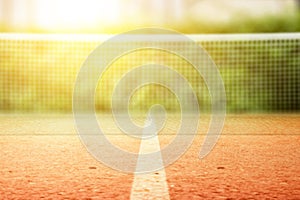 Closeup view of tennis net