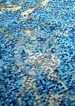 Closeup view  of water ripples in fountain pond