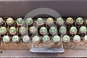 Teleprinter keyboard closeup