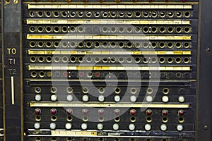 Closeup of a Vintage Telephone Switchboard