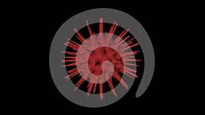 Closeup of a virus structure against clear background