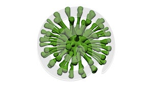 Closeup of a virus structure against clear background